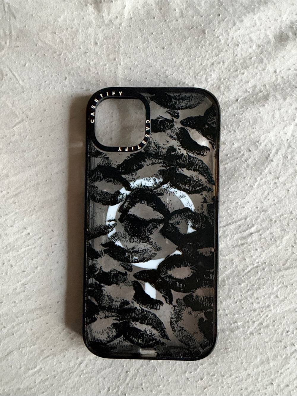 Casetify Kiss of Death Clear MagSafe iPhone 15 Plus Phone Case Impact Corner